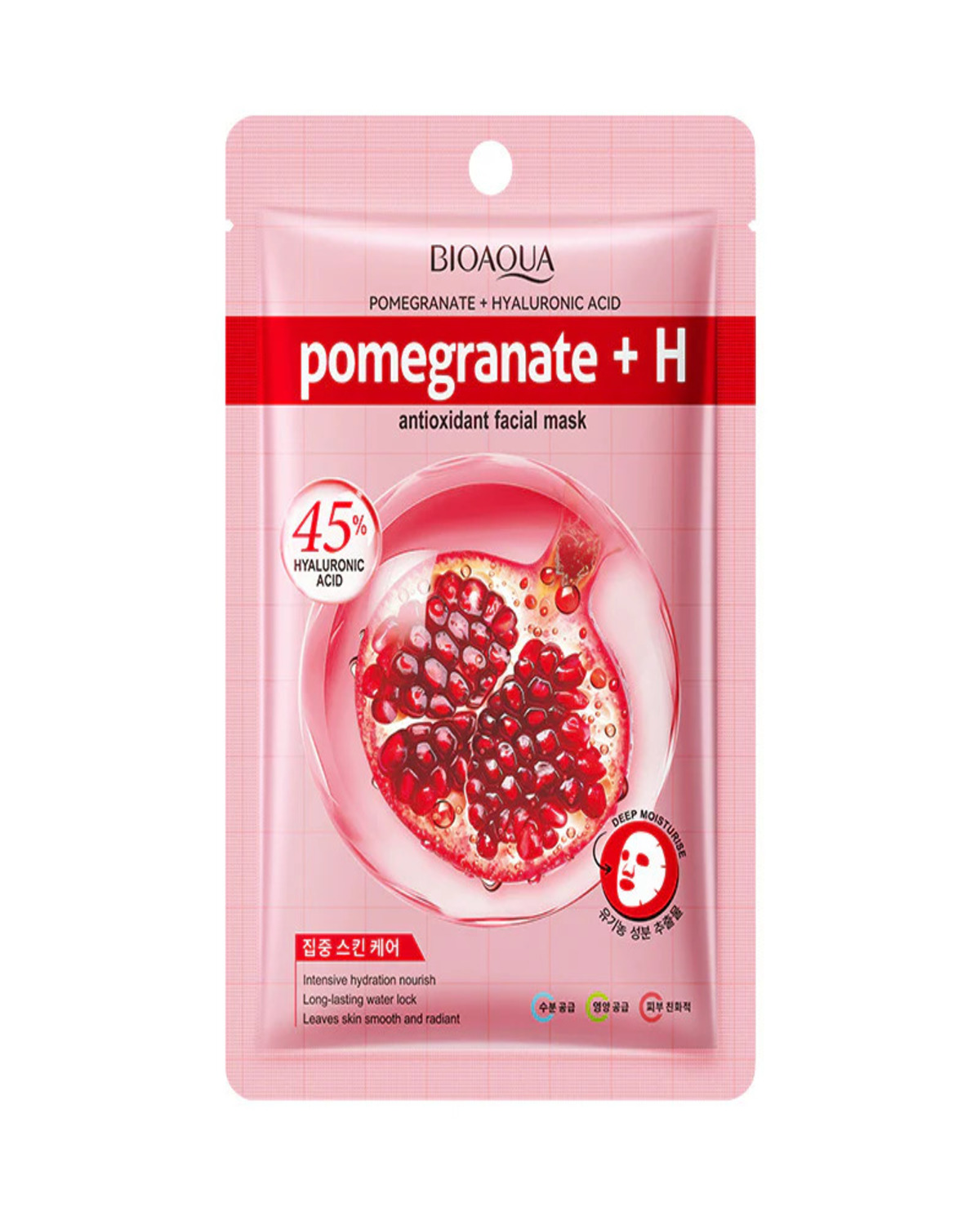 ماسک صورت Bioaqua Pomegranate + Hyaluronic Acid Antioxidant